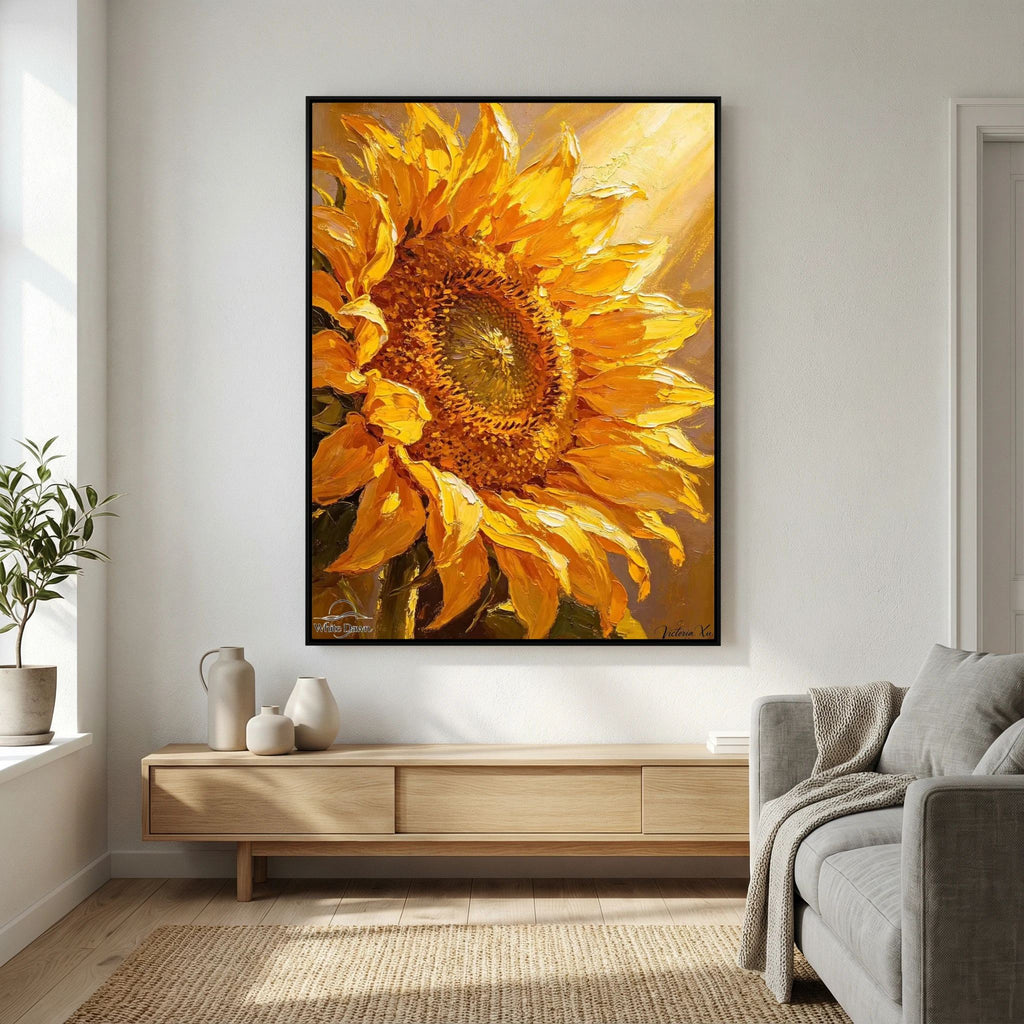 Blooming Sun‑Facing Sunflower · Art Print