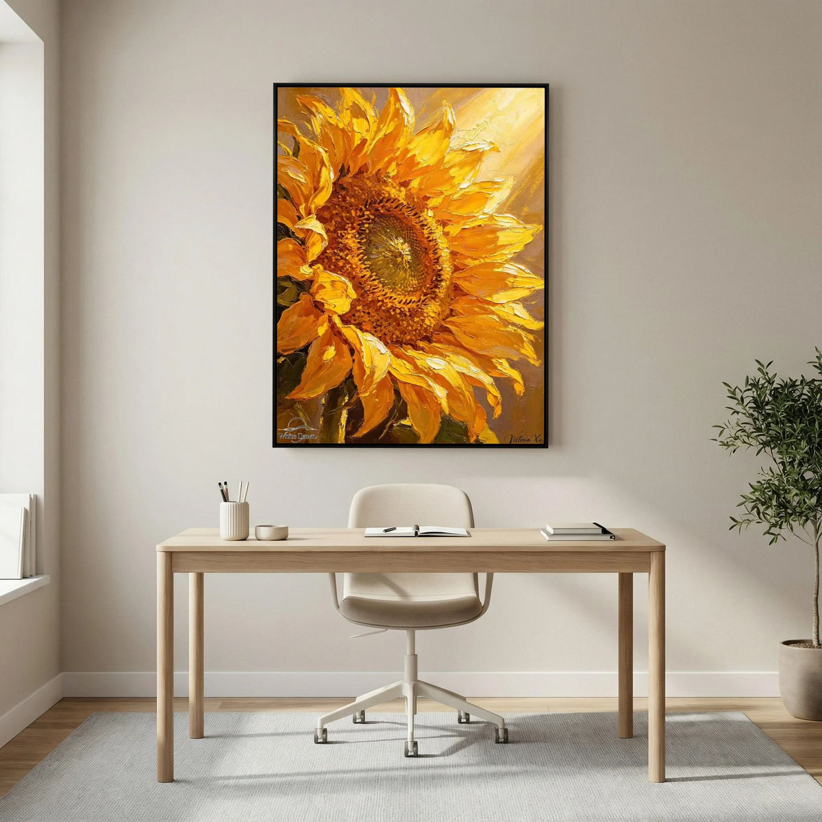 Blooming Sun‑Facing Sunflower · Art Print