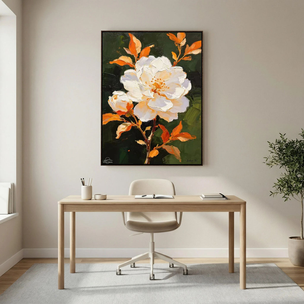 Blooming Champagne Rose · Art Print