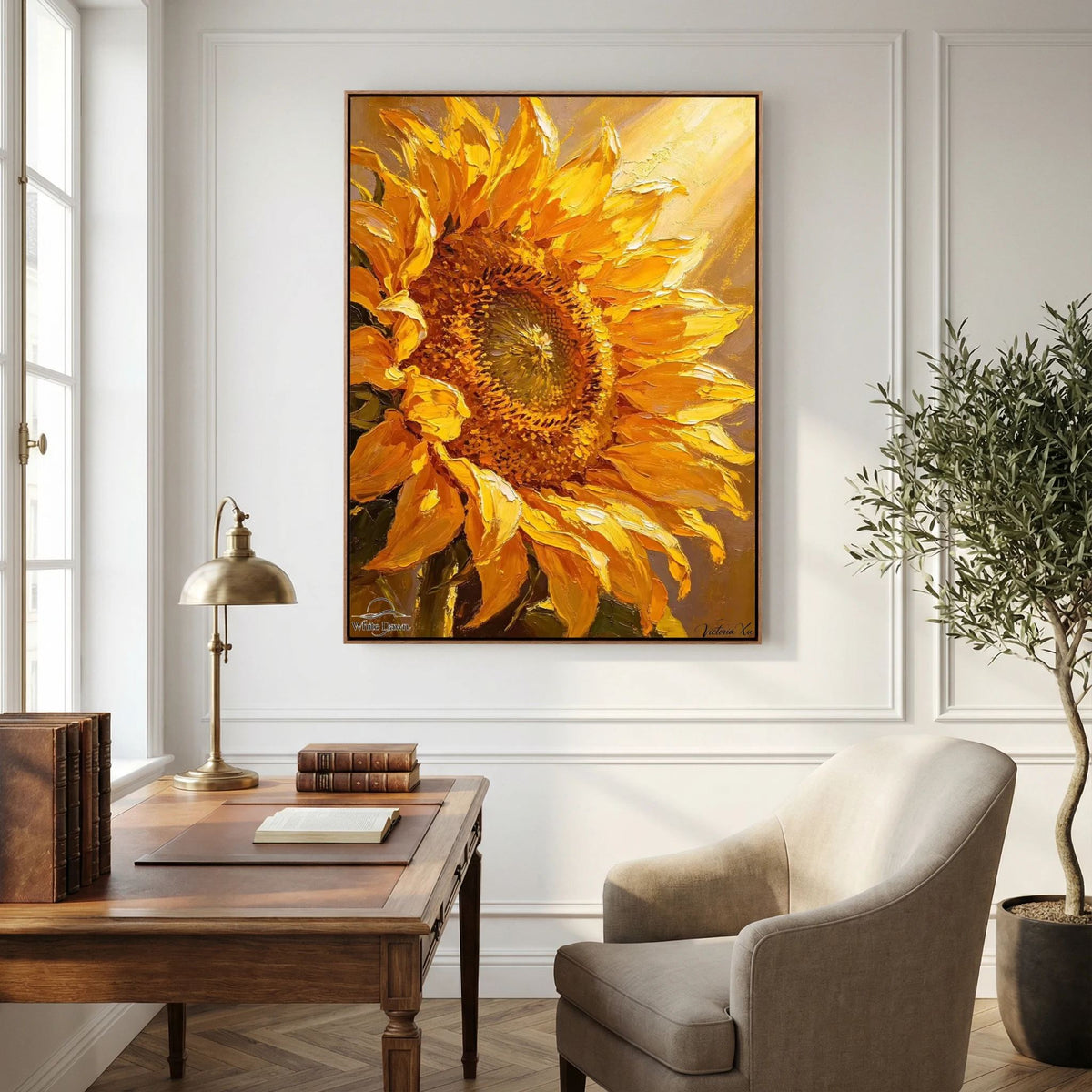 Blooming Sun‑Facing Sunflower · Art Print