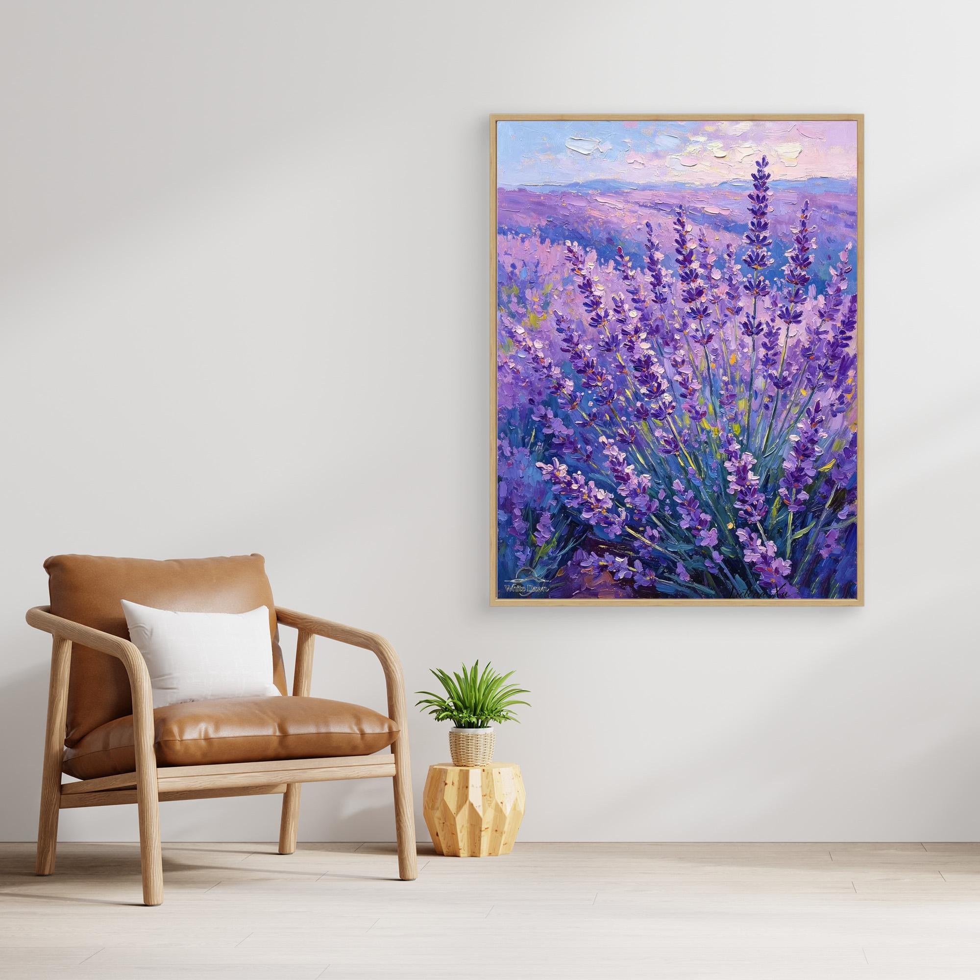Romantic Lavender Field — Fauvist Floral Art Print