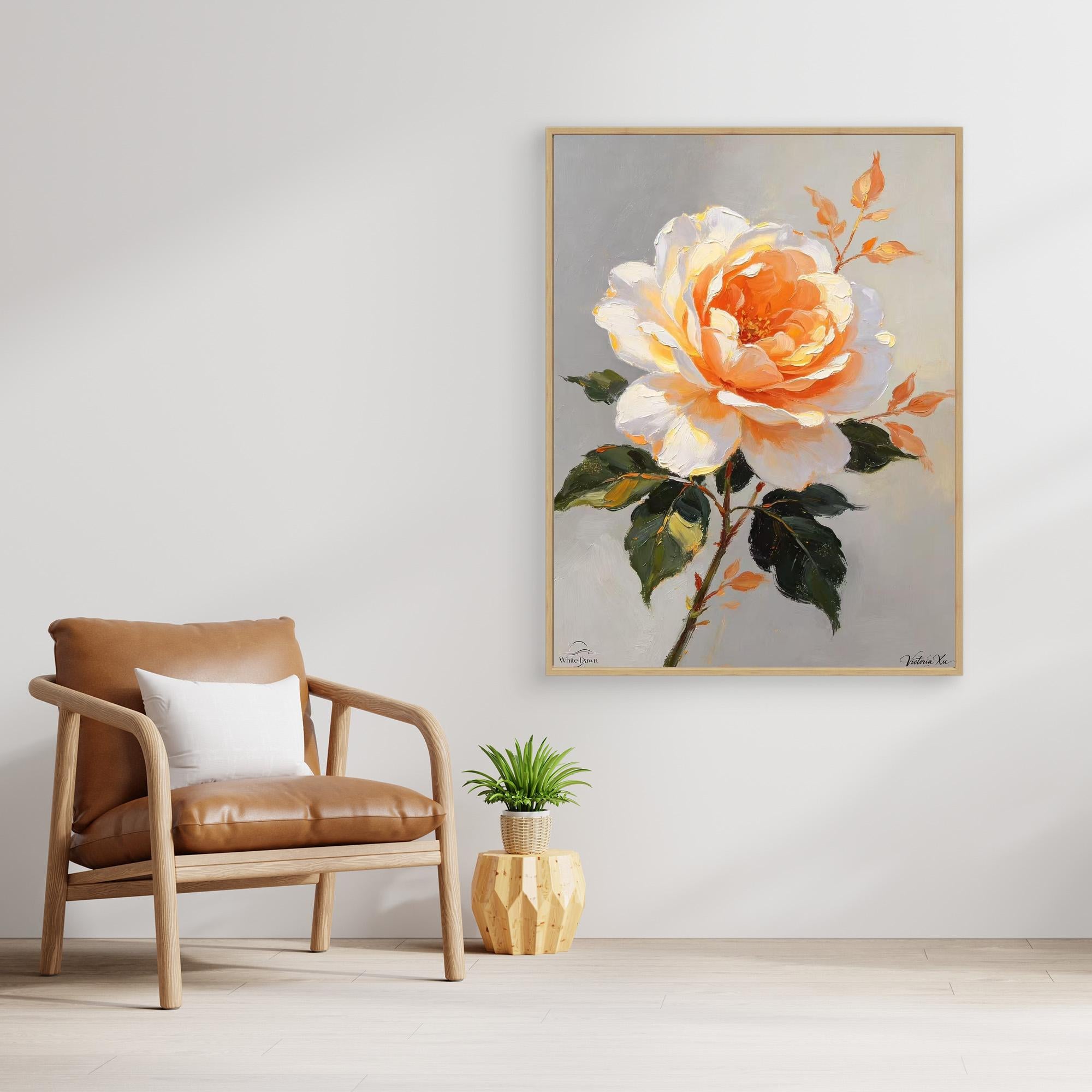 Soft Orange Blossom — Fauvist Floral Art Print